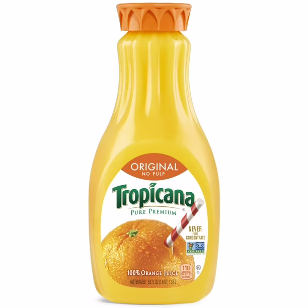 Tropicana Juice 100% Orange No Pulp 52 oz